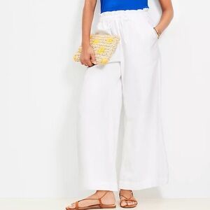 Women's White Wide-Leg Pants - Loft Breezy